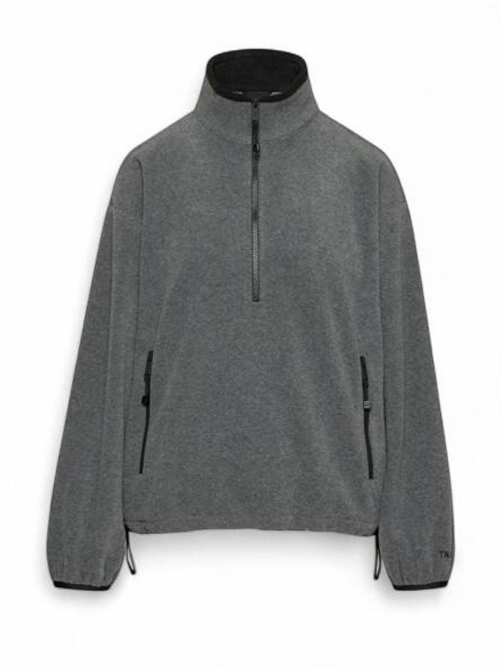 Aritzia Mellow Mockneck 1/2 zip in heather grey/black